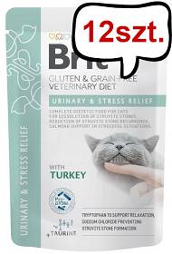 Brit Veterinary Diet Urinary&Stress Relief Turkey Mokra Karma dla kota op. 85g Pakiet 12szt. SASZETKA