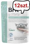 Brit Veterinary Diet Urinary&Stress Relief Turkey Mokra Karma dla kota op. 85g Pakiet 12szt. SASZETKA