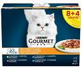 Gourmet Perle Adult Mix smaków w sosie Mokra Karma dla kota op. 12x85g (8+4 GRATIS)