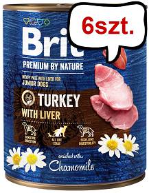 Brit Premium by Nature Turkey with Liver Mokra Karma dla szczeniaka op. 800g Pakiet 6szt.