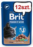 Brit Premium Sterilised Liver Chunks Mokra Karma dla kota op. 100g Pakiet 12szt.