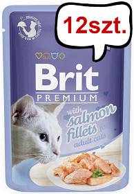 Brit Premium Adult Salmon Fillets JELLY Mokra Karma dla kota op. 85g PAKIET 12szt.