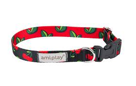 Amiplay Obroża BeHappy dla psa rozm. S (20-35cm) wzór Cherry