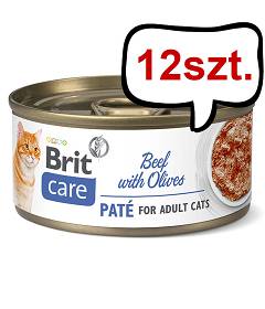 Brit Care Adult Beef with Olives Mokra Karma dla kota op. 70g Pakiet 12szt. [Data ważności: 30.06.2024]