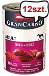 Animonda GranCarno Adult wołowina z sercami Mokra Karma dla psa op. 400g Pakiet 12szt.