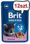 Brit Premium Kitten White Fish Chunks Mokra Karma dla kociąt op. 100g Pakiet 12szt.