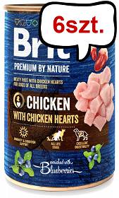 Brit Premium by Nature Chicken with Chicken Hearts Mokra Karma dla psa op. 400g Pakiet 6szt.