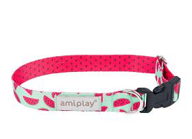 Amiplay Obroża BeHappy dla psa rozm. S (20-35cm) wzór Watermelon