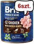 Brit Premium by Nature Chicken with Chicken Hearts Mokra Karma dla psa op. 800g Pakiet 6szt.