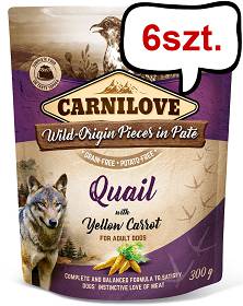 Carnilove Adult Quail&Yellow Carrot Mokra Karma dla psa op. 300g Pakiet 6szt. SASZETKA