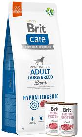 Brit Care Hypoallergenic Adult Large Breed Lamb Sucha Karma dla psa op. 12kg+ Brit Care Mono Lamb&Rice 2x400g GRATIS